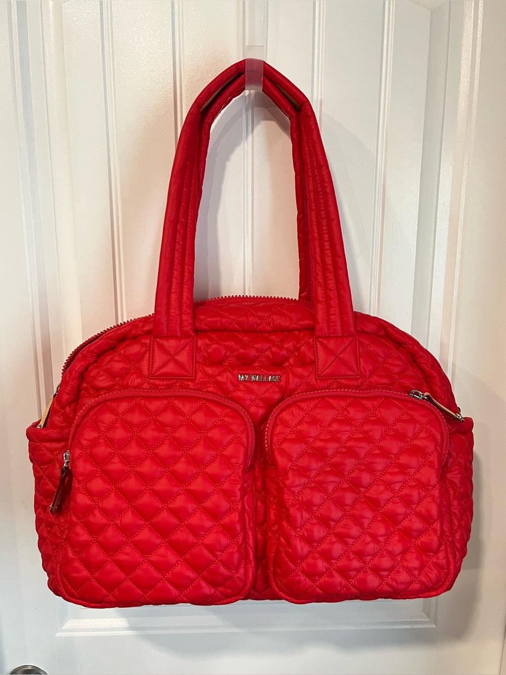 NWOT MZ Wallace NIK duffel Apple Red Travel tote carry-on bag